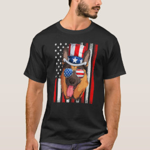 Camiseta Perro pastor alemán de la bandera estadounidense 4