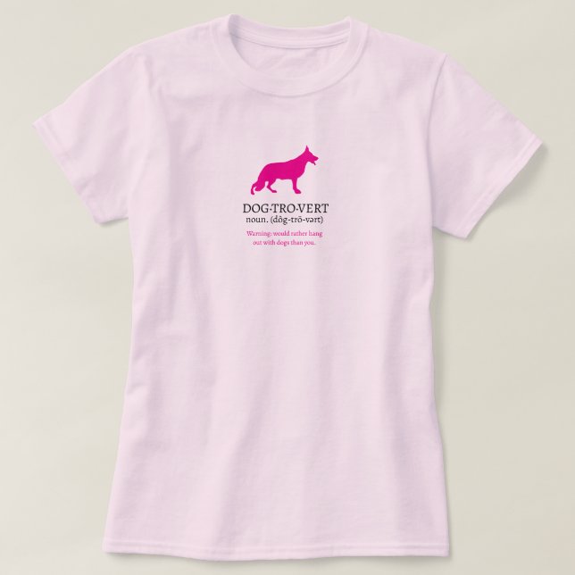 Camiseta Perro pastor alemán Dogtrovert  (Diseño del anverso)
