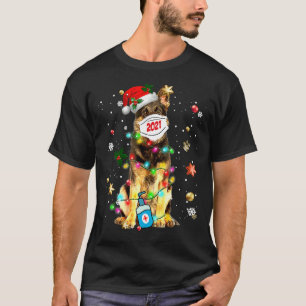Camiseta Perro pastor alemán en mascara Navidades felices 2