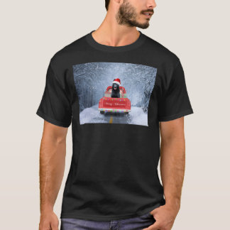 Camiseta Perro Pastor Alemán En Nieve Sentado En Navidades