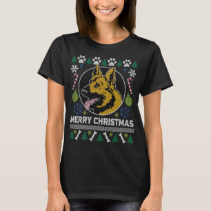 Camiseta Perro pastor alemán engendra Navidades feos suét