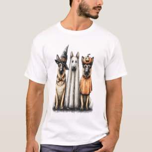 Camiseta Perro pastor alemán fantasma de Halloween