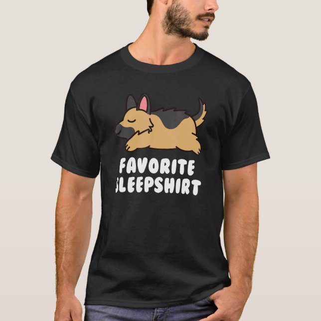 Camiseta Perro pastor alemán favorito para dormir (Anverso)
