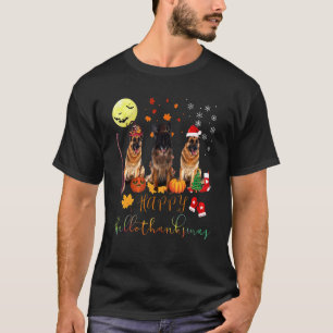 Camiseta Perro Pastor Alemán Feliz Hallothanksmas Familia X