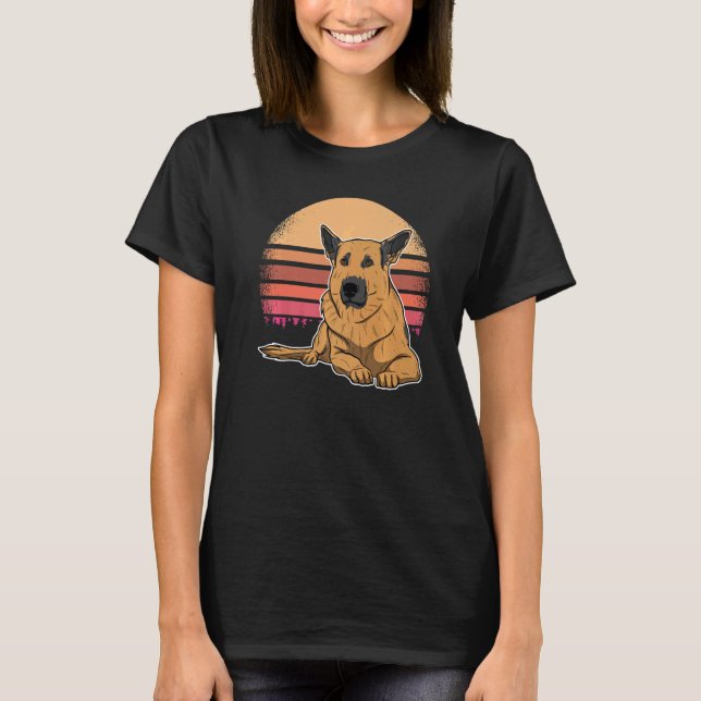 Camiseta Perro pastor alemán Gsd atardecer  4 (Anverso)
