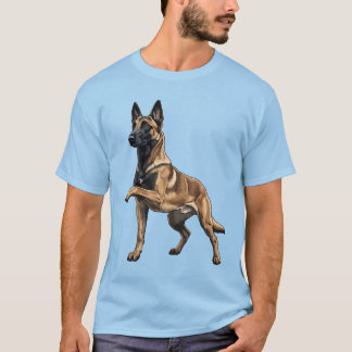 Camiseta Perro pastor alemán lindo Arte de mascota pastor a