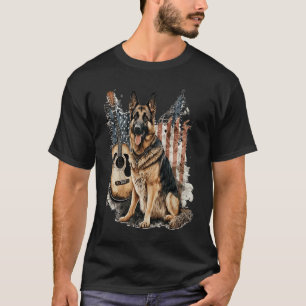 Camiseta Perro pastor alemán Música country Rodeo americano