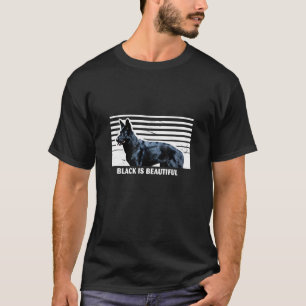 Camiseta Perro pastor alemán negro Perro bello retro