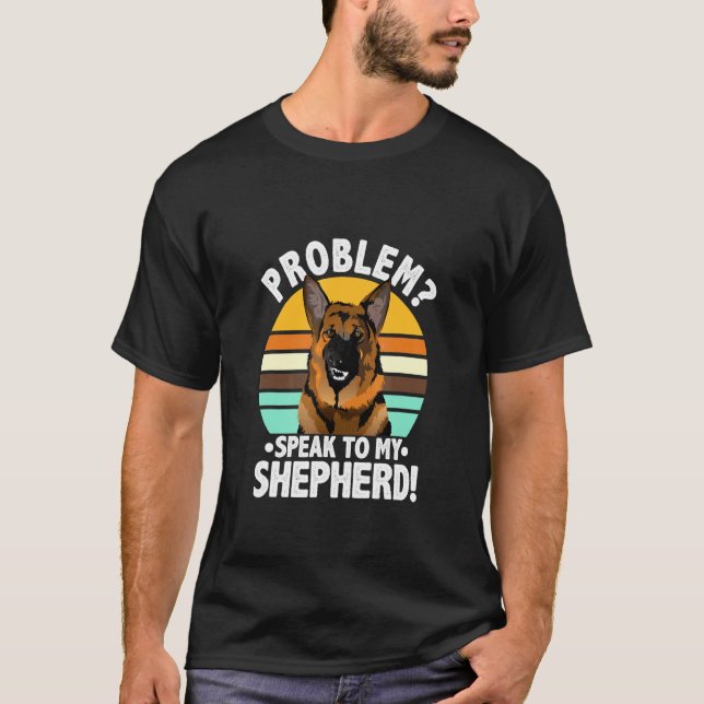 Camiseta Perro pastor alemán problemático vintage retro (Anverso)