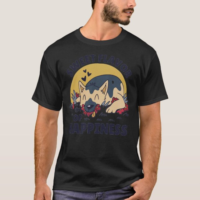 Camiseta Perro Pastor Alemán Sabor Dulce De Felicidad (Anverso)