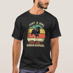 Camiseta Perro pastor alemán vintage retro mujeres chicas