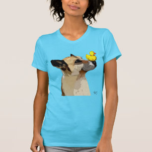 Camiseta Perro pastor alemán y pato