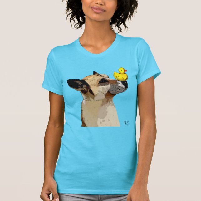 Camiseta Perro pastor alemán y pato (Anverso)
