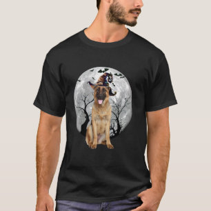 Camiseta Perro pastor alemán y traje de Halloween de luna p