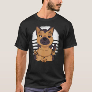 Camiseta Perro pastor alemán yoga meditación meditar Perro