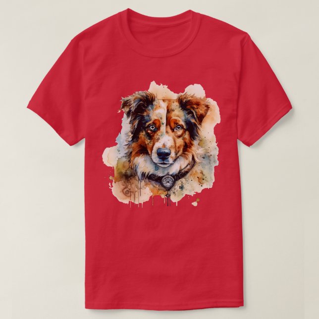 Camiseta Perro pastor australiano 1 (Diseño del anverso)