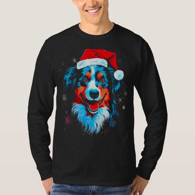 Camiseta Perro Pastor Australiano Navidad (Anverso)