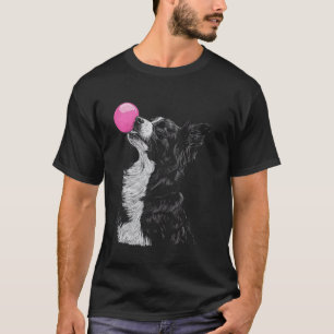 Camiseta Perro pastor australiano soplando chicle de burbuj