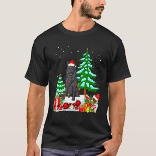 Camiseta Perro pastor belga con sombrero de Navidad árbol L