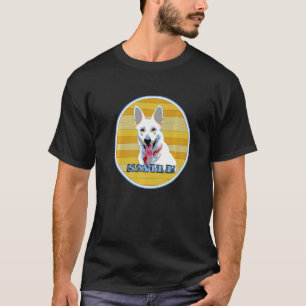 Camiseta Perro pastor blanco sonrisa feliz pastor alemán to