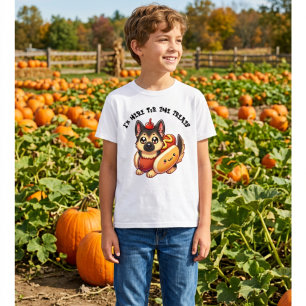 Camiseta Perro Pastor con Disfraz de Hot Dog, Halloween Div