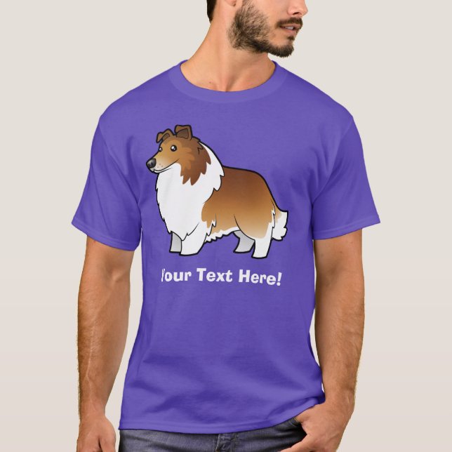 Camiseta Perro pastor de Shetland del dibujo animado/collie (Anverso)