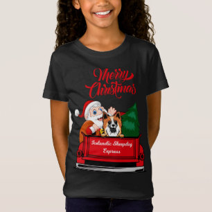 Camiseta Perro Pastor Islandés Con Papá Noel En Red Tru