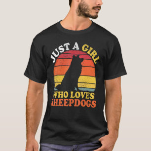 Camiseta Perro Pastor Vintage Solo Una Chica Que Ama A Los