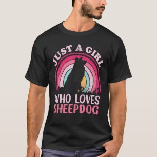 Camiseta Perro pastor Vintage Solo una chica que ama al per