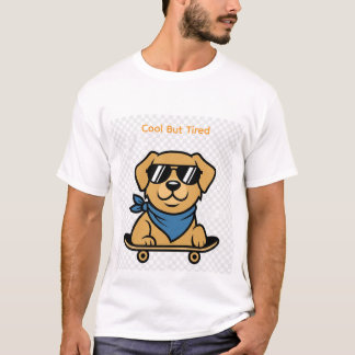 Camiseta Perro patinador Golden Retriever con gafas de sol