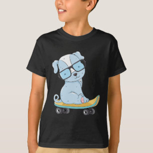 Camiseta Perro patinando Cachorro Divertido Patineta Perro