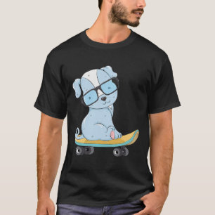 Camiseta Perro Patineta Cachorro Divertido Patineta Perro L