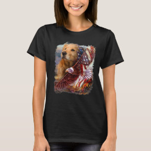 Camiseta Perro patriota americano de Golden Retriever
