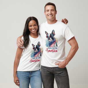 Camiseta Perro Patriota-Boston Terrier