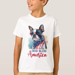 Camiseta Perro Patriota-Boston Terrier
