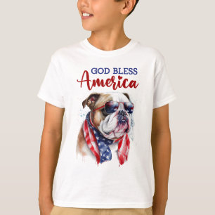 Camiseta Perro Patriota-Bulldog