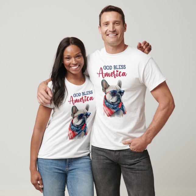Camiseta Perro Patriota - Bulldog Francés (Unisexo)