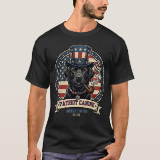Camiseta Perro Patriota El Mejor Perro de América - Negro V