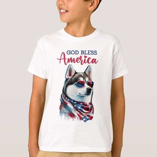Camiseta Perro Patriota-Husky (Anverso)