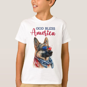 Camiseta Perro Patriota-Pastor Alemán