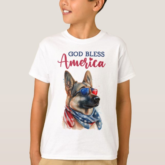 Camiseta Perro Patriota-Pastor Alemán (Anverso)