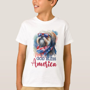 Camiseta Perro Patriota-Shih tzu