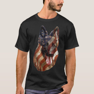 Camiseta Perro Patriótico Bandera Estadounidense Pastor Ale