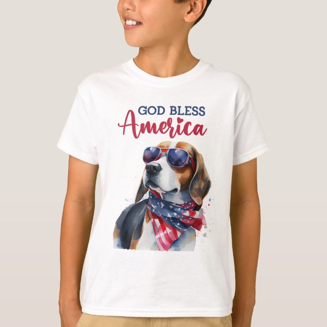 Camiseta Perro Patriótico-Beagle (Anverso)