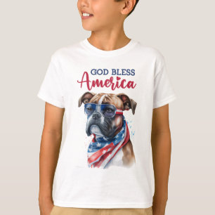 Camiseta Perro Patriótico-Boxer