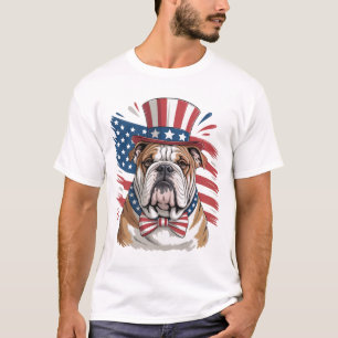 Camiseta Perro Patriótico Bulldog