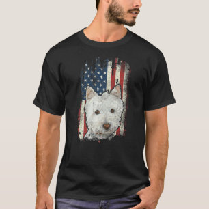 Camiseta Perro patriótico de bandera estadounidense occiden