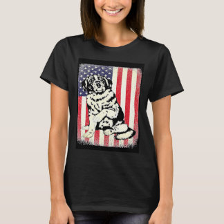 Camiseta Perro patriótico de la bandera ventilado norteamer