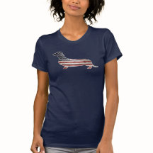 Perro patriótico del Dachshund, bandera americana