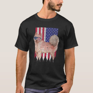 Camiseta Perro patriótico finlandés Spitz EEUU Orgullo amer